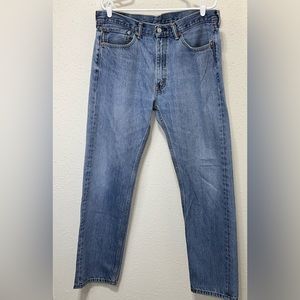 Levi’s 505 denim jeans blue light wash straight leg size 35x32